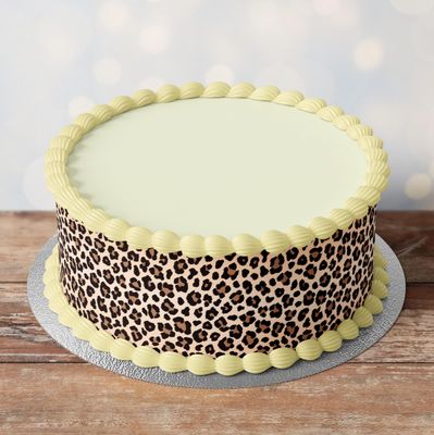 Edible Pre-Cut Leopard Print Border Ribbon Cake Wrap x 3 Fondant Cake Topper Decoration - Ideal For Decorating Your Cakes And Easy To Use