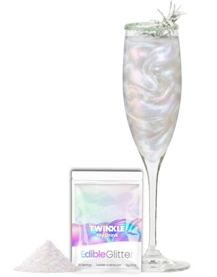 Twinkle my Drink® 5g Edible Glitter for Drinks & Cake Decoration (Opal Ghost) 25 Servings Iridescent Edible Glitter for Cocktails Perfect for Party Decorations