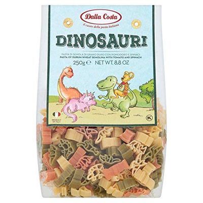 Dalla Costa Dinosaur Tricoloured Pasta Shapes, 250g