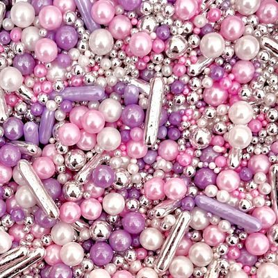 Luxury Purple sprinkles silver pink white lilac pastel sprinkles for cupcake cookies cake toppers pearls Mother's Day eid metallic pearls cupcakes rods 100s 1000s PRETTY PURPLE
