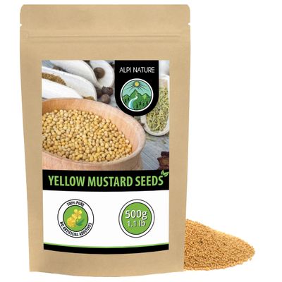 Alpi Nature Mustard Seeds Yellow White 500g 1.1 lb, White Yellow Mustard Seeds 1-2mm