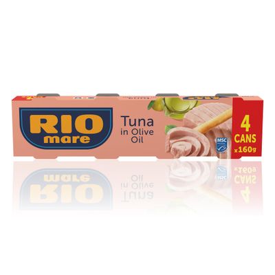 Rio Mare Tuna in Olive Oil, Prime Quality Tinned Fish, Italy's Favourite Tuna, Sustainably sourced, Tinned (4 x 160g)