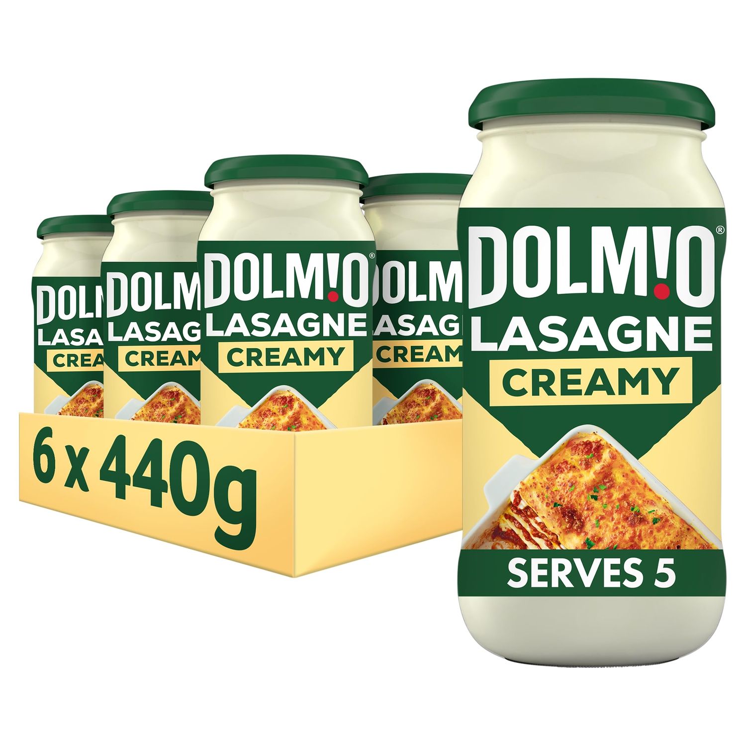 Dolmio Lasagne Creamy White Pasta Sauce Jar, Bulk Multipack 6 x 440g