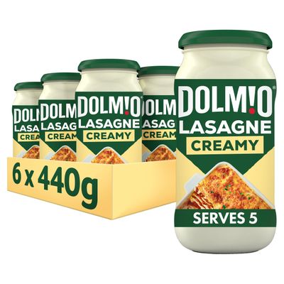 Dolmio Lasagne Creamy White Pasta Sauce Jar, Bulk Multipack 6 x 440g