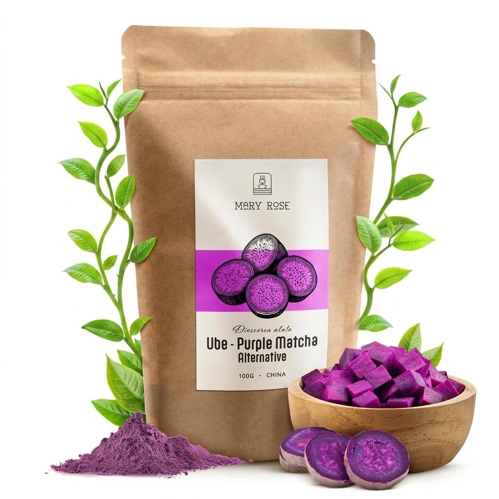 Mary Rose Ube Powder 100g - Purple Matcha, Natural Purple Food Colouring, Sweet Potato Powder for Lattes, Baking &amp; Desserts