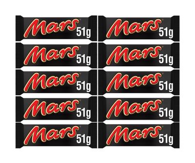Mars Bar Chocolate Bundle Pack of 10 51g