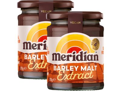 Meridian Barley Malt Extract 370g Natural Unrefined Sweetener for Baking & Cooking Rich Malty Flavour, Vegan Friendly from SuperfoodUK (Pack of 2)