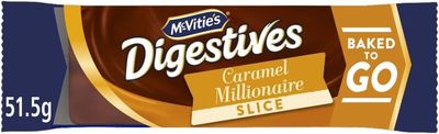 McVitie's Milk Chocolate Digestives Caramel Millionaire Slice, Snack Bar Single, 51.5 g (Pack of 1)