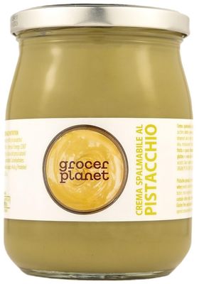 Grocer Planet - Sweet Spreadable Pistachio Cream (600g) With 45% Mediterranean Pistachios Italian Food Gourmet Suitable for Breakfasts & Desserts