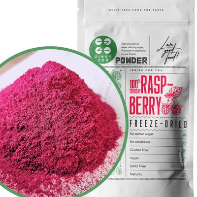 Freeze Dried Raspberry Powder 100% Pure Fruit Powder Natural Freeze-Dried Raspberries Milled to Powder Fresh to Use for Baking Cooking Smoothie Fruit Flavour Raspberrys ZingyZoo