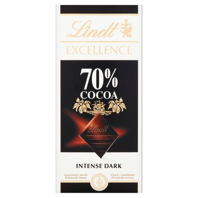 Lindt EXCELLENCE Intense Dark 70% Cocoa Chocolate Bar - 100 g