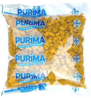 Golden Raisins 1kg - Premium Sun Dried Grapes Regular Sized South African Seedless Sultanas Yellow Raisin Sultana Grape Fruit - for BAKING COOKING or Snacking READY to EAT (Packaging May Vary) PURIMA