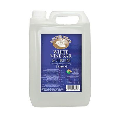 Golden Swan UK Distilled White Vinegar 5L - Premium Cleaning, Pickling, Marinating &amp; Cooking Solution - Pure &amp; Versatile Vinegar (1 Pack)