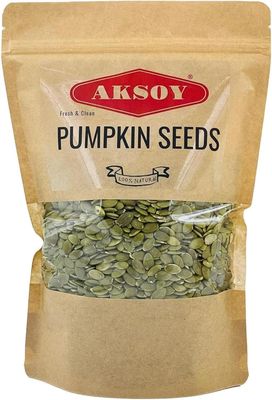 Aksoy Pumpkin Seeds 1KG AA Raw High Grade Premium Quality, GMO-Free &amp; Vegan High in Protein &amp; Fiber, Perfect for Snacking, Baking, Salads, Healthy Recipes &amp; More (Packaging May Vary)
