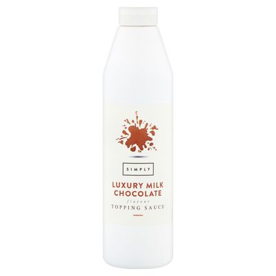 Simply Luxury Milk Chocolate Topping Sauce, Ready to Use Dessert Sauce for Ice Cream, Waffles, Pancakes, Coffee &amp; Milkshakes (1 kg)
