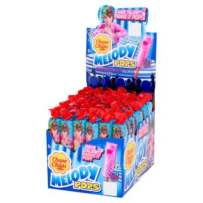 Chupa Chups Melody Pop Lollipops, Strawberry Flavoured &amp; Musical Party Sweets, Suitable for Vegetarians - 48 Lollies
