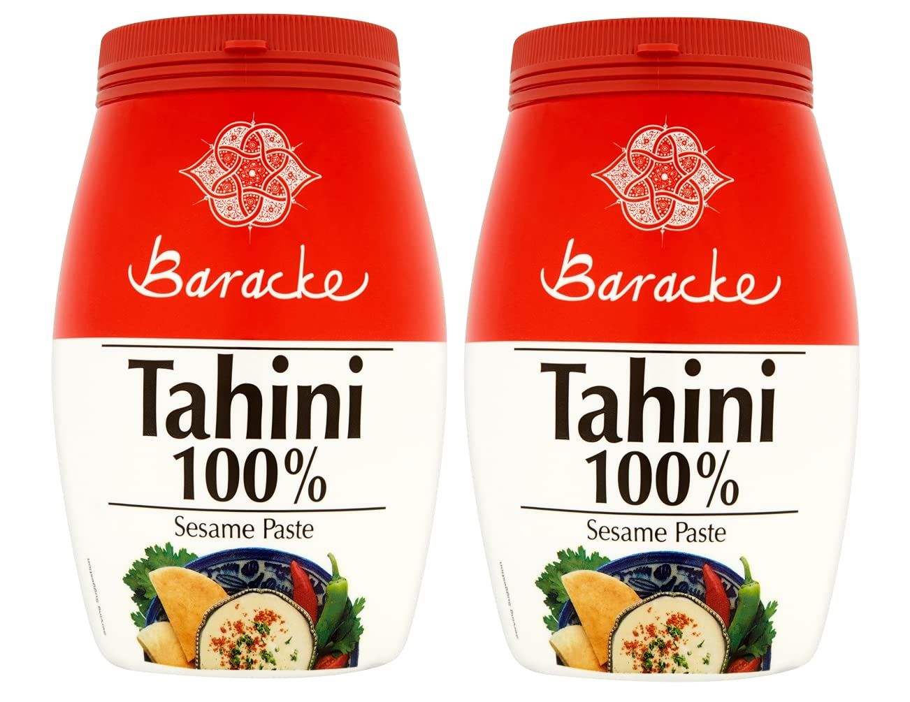 Baracke 100% Sesame Tahini Paste 1kg (2 x 500g), Roated &amp; Stone Ground Ethiopian Humera Sesame Seeds, All Natural, Kosher, Halal, Vegan, Gluten Free.