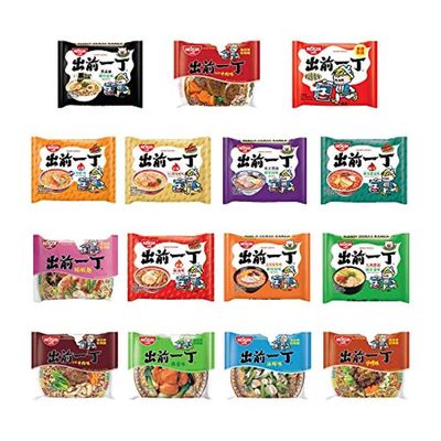 Nissin Demae Instant Noodles Ramen 10 PACKS Assorted Flavours (100g x 10) Duck, Tonkotsu, Chicken, Miso, Sesame, Spicy, Black Sesame Oil by Xihaha