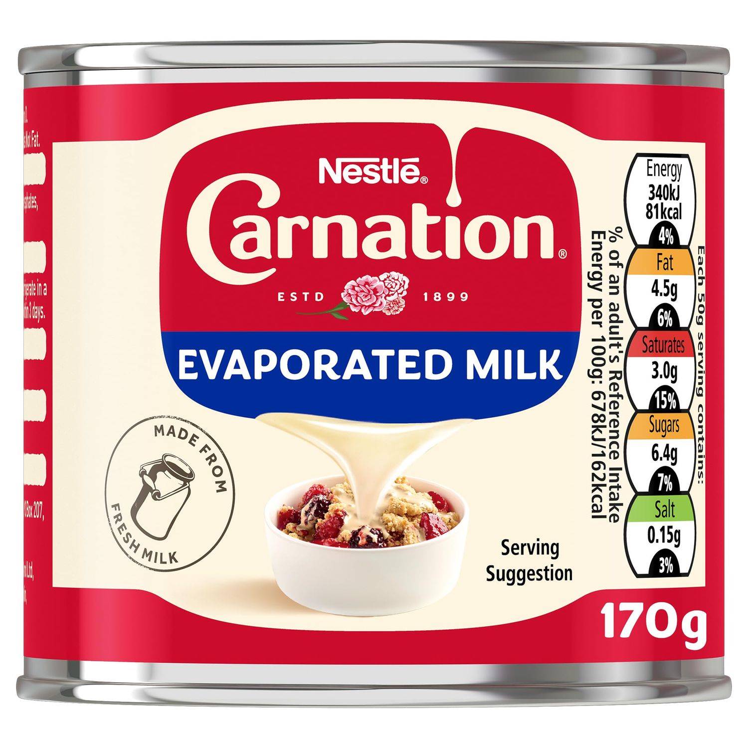 Carnation Evaporated Milk 170g (Pack of 12)
