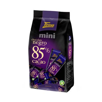 Tirma 85% Cocoa Dark Chocolate in Mini Format Gluten Free Chocolate Mini Dark Chocolate Bars Dark Chocolate Candy Bars Single Size Chocolate 18 Units, 180 g Total