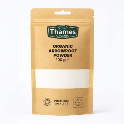Organic Arrowroot Powder 100g - Arrowroot Flour, Starch Non-GMO Thickening Agent - No Additives or Preservatives - Vegan, Certified Organic - Perfect for Baking and Cooking - Thames Organic Organic Arrowroot Powder 100g - Arrowroot Flour, Starch Non-GMO Thickening Agent - No Additives or Preservatives - Vegan, Certified Organic - Perfect for Baking and Cooking - Thames Organic