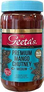Geeta's Premium Mango Chutney Medium 1.5kg Authentic Indian Chutney with Exquisite Mango Flavor No Artificial Colours or Flavours No Preservatives
