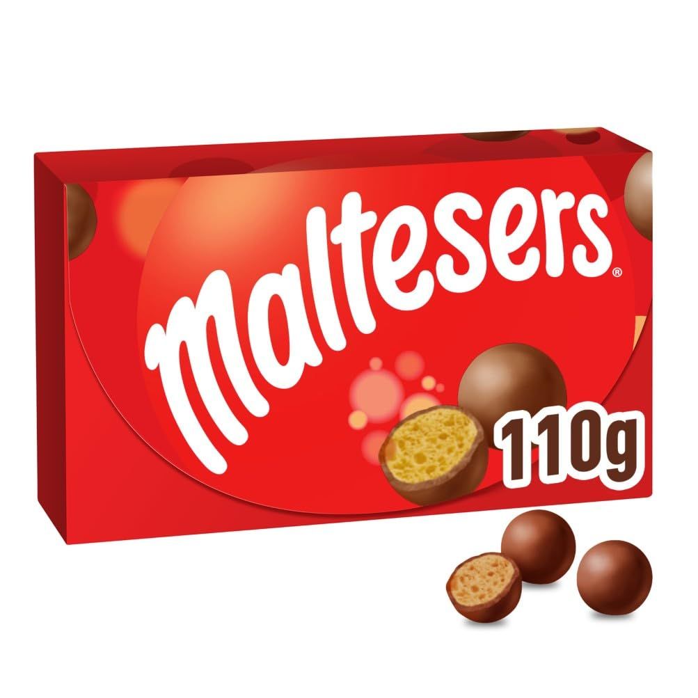 Maltesers Milk Chocolate Gift Box 110g - Chocolate Sweets with Crunchy Honeycomb Centre, Chocolate Gift, Sharing Chocolate, Snack Box &amp; Hamper Filler