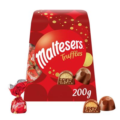 Maltesers Chocolate Truffles Gift Box, Milk Chocolate, Honeycomb &amp; Truffle filling, 200g, Ideal Fathers day, Gifting for Snacking and Sharing