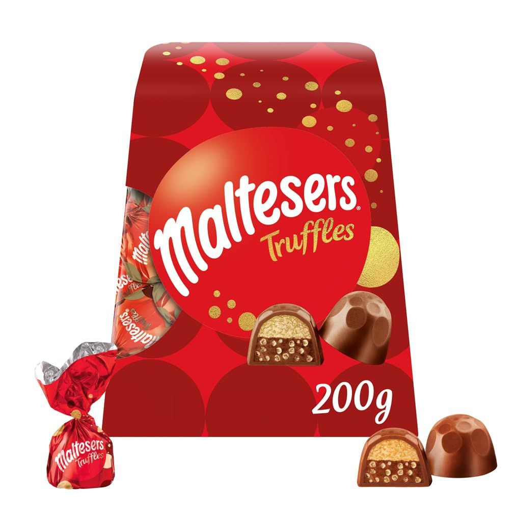 Maltesers Chocolate Truffles Gift Box, Milk Chocolate, Honeycomb &amp; Truffle filling, 200g, Ideal Fathers day, Gifting for Snacking and Sharing