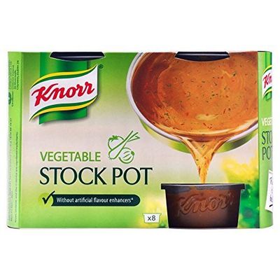 Knorr Vegetable Stock Pot pack of 4 (32 pots) gluten-free to add a rich flavour to vegetable-based and vegetarian meals 8 x 28 g