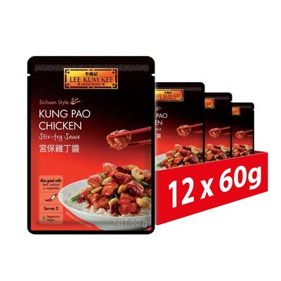 Lee Kum Kee Kung Pao Chicken Stir Fry Sauce, Sichuan Style, Vegan, 60 g (Pack of 12)