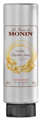 MONIN White Chocolate Sauce 500ml for Frappes, Desserts, Cocktails, Hot Chocolates and Garnishes. Vegetarian, Nut-Free, Gluten-Free. 100% Natural Flavour. Squeezy Bottle for Easy Use MONIN White Chocolate Sauce 500ml for Frappes, Desserts, Cocktails, Hot Chocolates and Garnishes. Vegetarian, Nut-Free, Gluten-Free. 100% Natural Flavour. Squeezy Bottle for Easy Use