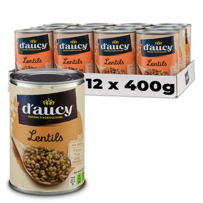 D'aucy Lentils 400 g (Pack of 12)