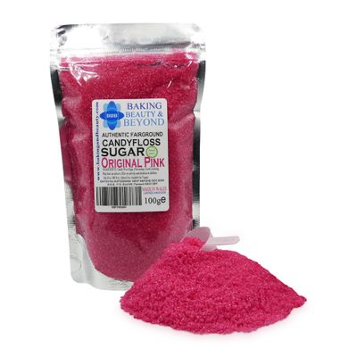 Baking Beauty and Beyond Premium Candy Floss Sugar 100g - Original Pink Flavour