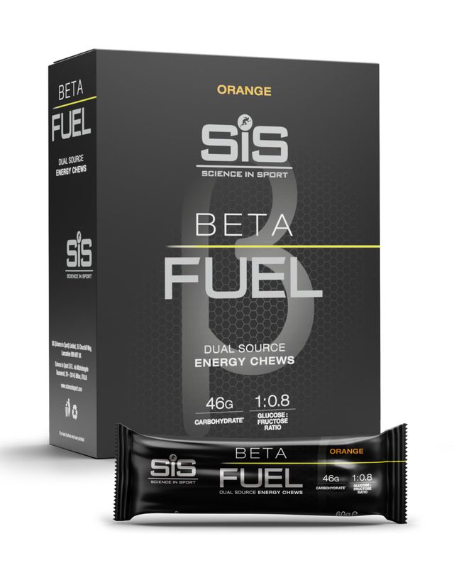 Science in Sport Beta Fuel Dual Source Energy Chews, Energy Bars, Orange Flavour, 46g of Carbs, 60g Bar (6 Pack)