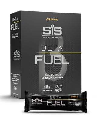 Science in Sport Beta Fuel Dual Source Energy Chews, Energy Bars, Orange Flavour, 46g of Carbs, 60g Bar (6 Pack)
