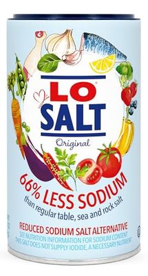 LOSALT - Reduced Sodium Salt Original (non-iodised) Great Tasting Salt Alternative/Substitute with 66% less sodium 350g tub (pack of 1)