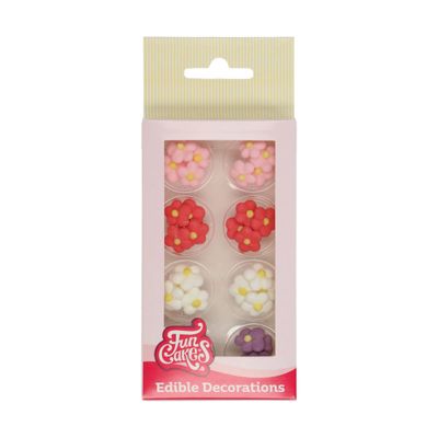 FunCakes Sugar Decorations Little Flowers: Ready to Use for Cake Decoration, Perfect for Cupcakes, Muffins and more, Glutenfree certified, Set/32,Mix,6