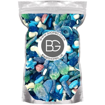 BG Quality Pick &amp; Mix Sweets - Large Retro Candy Sweeties 800g Baby Shower Gender Reveal Colourful Blue Mix