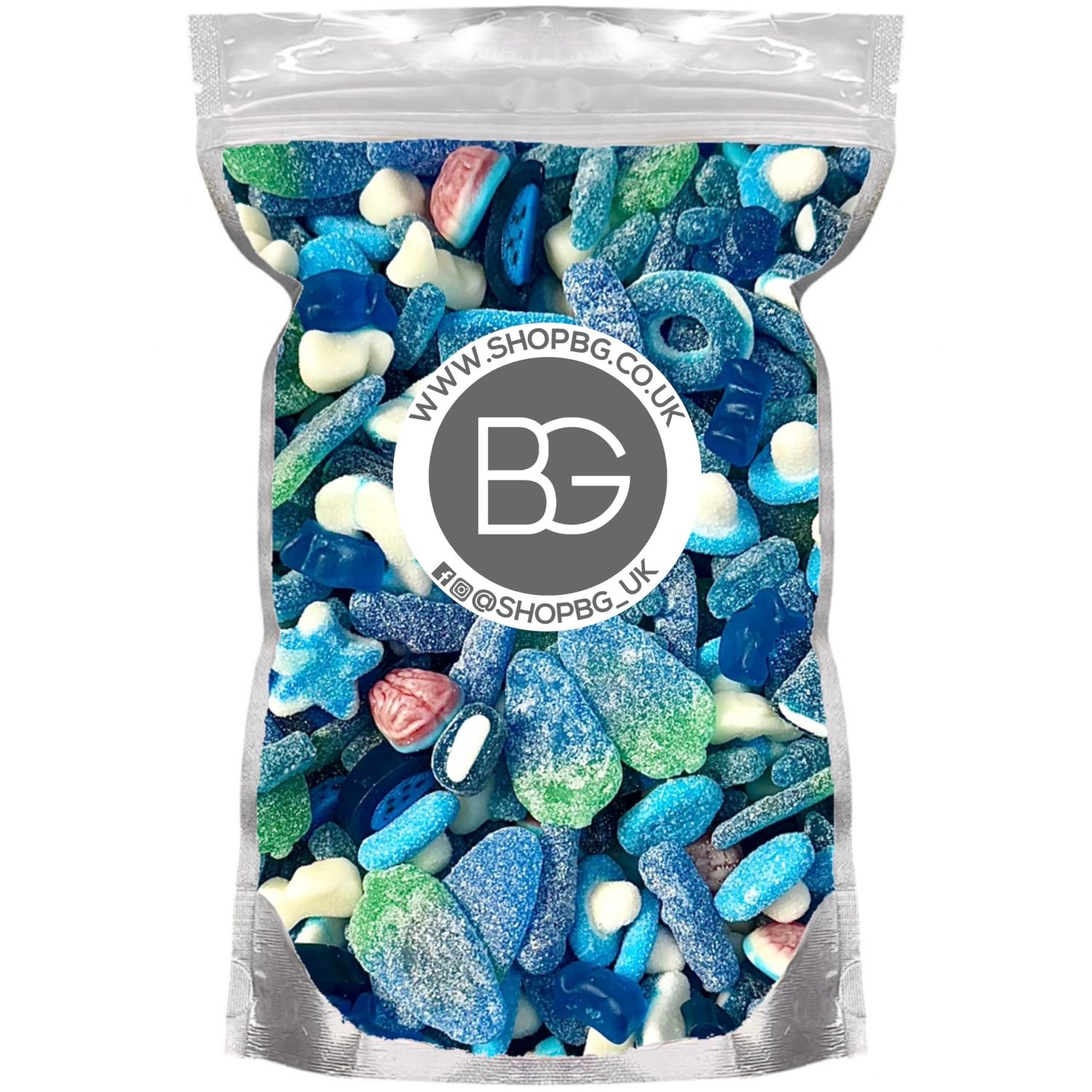 BG Quality Pick &amp; Mix Sweets - Large Retro Candy Sweeties 800g Baby Shower Gender Reveal Colourful Blue Mix