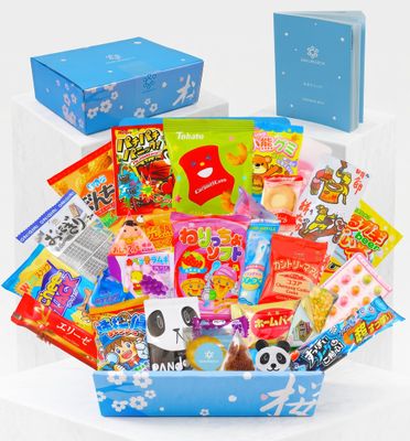 Japanese Snacks &amp; Candy Box &amp; English Pamphlet 30 x Dagashi Sweets Candy Valentines Gift