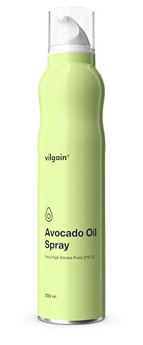 Vilgain Avocado Oil Spray 200ml 100% Pure Cold Pressed Avocado Oil High Smoke Point Cooking Spray Non-Aerosol &amp; Preservative Free Keto &amp; Paleo Friendly