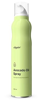 Vilgain Avocado Oil Spray 200ml 100% Pure Cold Pressed Avocado Oil High Smoke Point Cooking Spray Non-Aerosol & Preservative Free Keto & Paleo Friendly