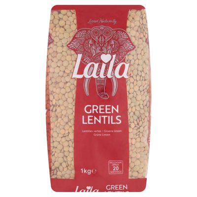 Laila Green Lentils, 1Kg (Pack of 1)