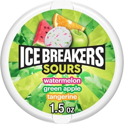Ice Breakers Sours, Sugar Free Mints, Watermelon, Green Apple, and Tangerine 42 g