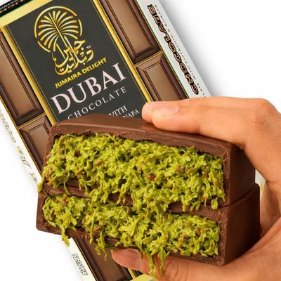 Dubai Chocolate Bar Pistachio - 100g Pistachio Cream &amp; Kunafa - Made In Dubai, Premium Original UAE Import - Viral Milk Chocolate Bar With Kadayif &amp; Kataifi (Pack of 1)