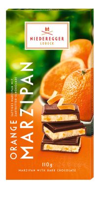 Niederegger - Dark chocolate covered marzipan bar with orange 110g