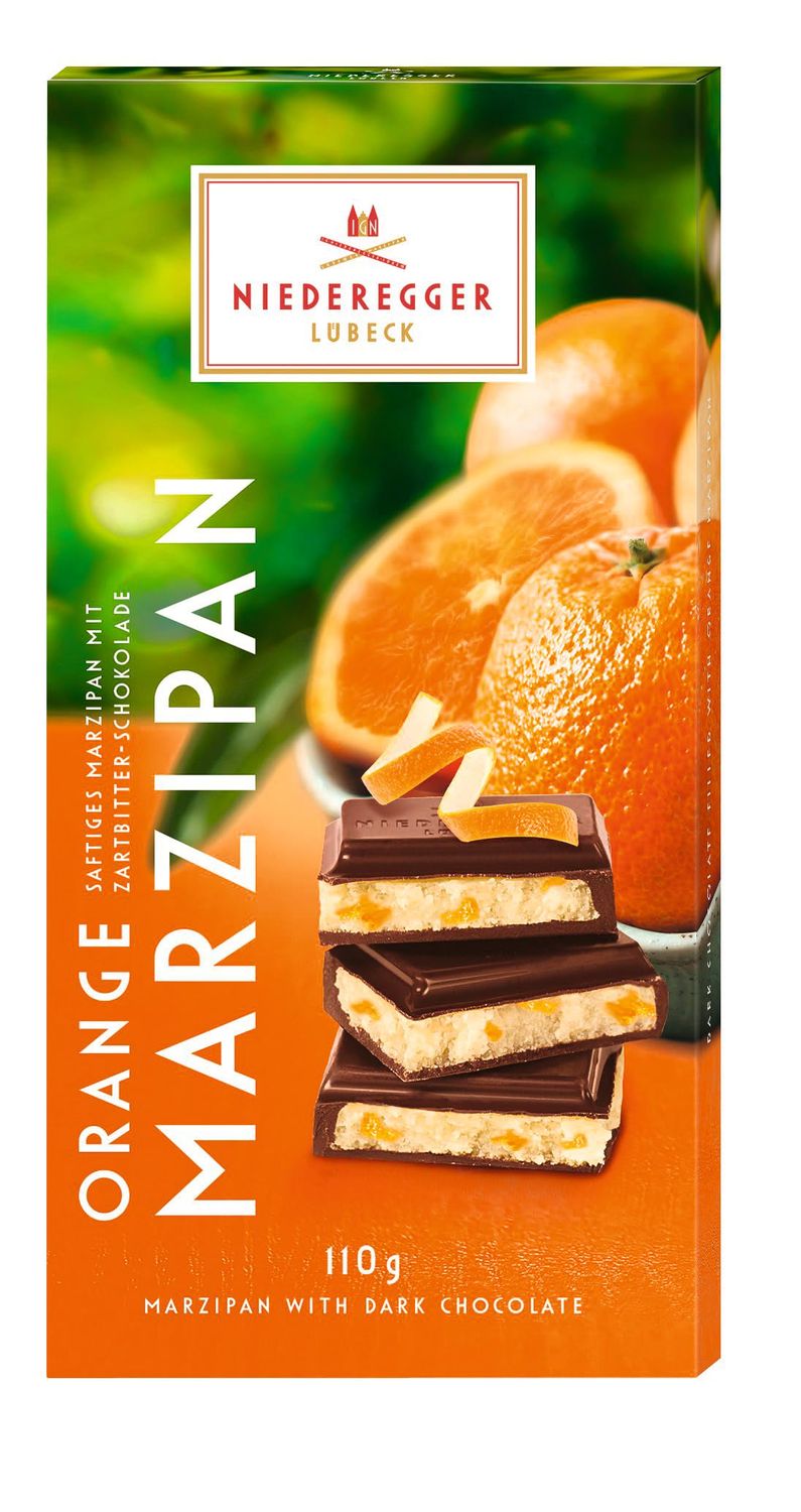 Niederegger - Dark chocolate covered marzipan bar with orange 110g
