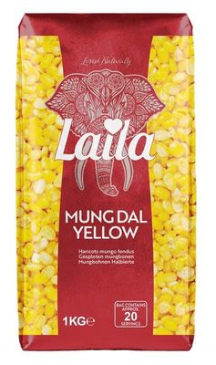 Laila Moong Dal Yellow, 1Kg (Pack of 4)