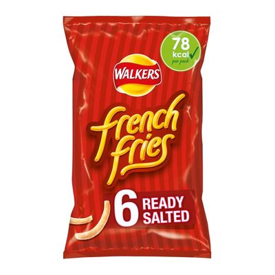 Walkers French Fries Ready Salted Multipack Snacks Crisps 6x18g